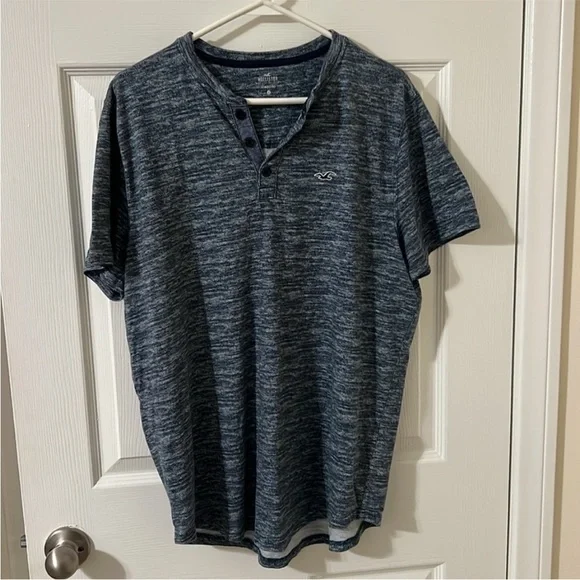 Hollister Men’s Shirt Navy Blue and Gray XL - Picture 1 of 6